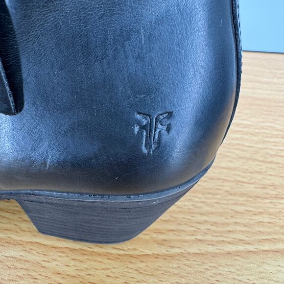 Frye Judith boots double zip women's 7 ankle bootie block heel leather black - Picture 7 of 10